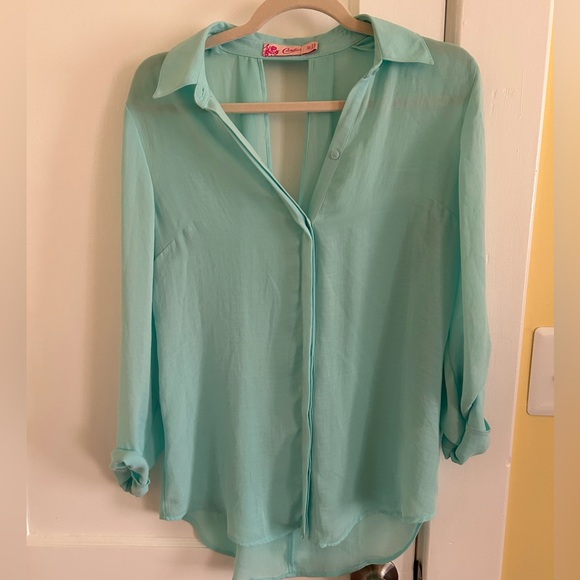 Light blue business casual blouse - Picture 1 of 3